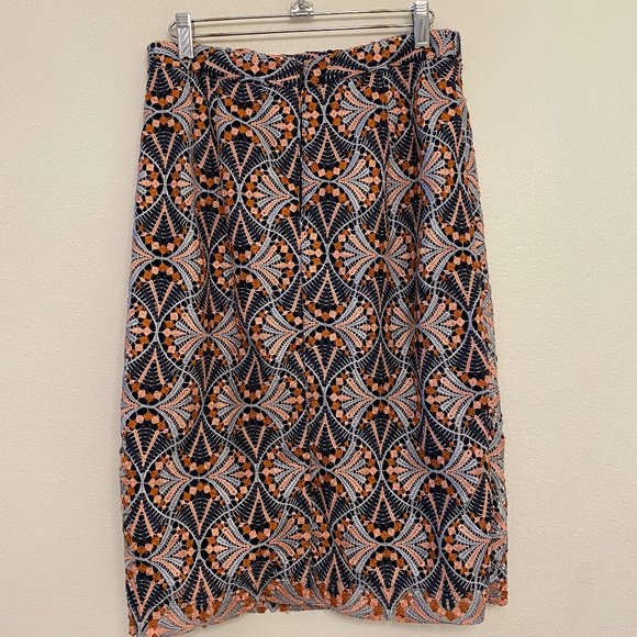 Anthropologie Eva Franco Blue & Pink Lace Skirt - Picture 2 of 7